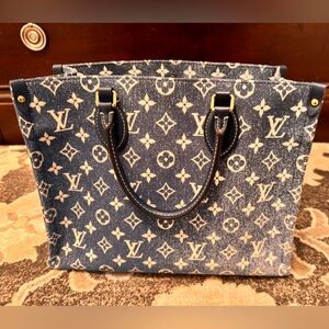 No longer sold Louis Vuitton denim onthego MM with receipt